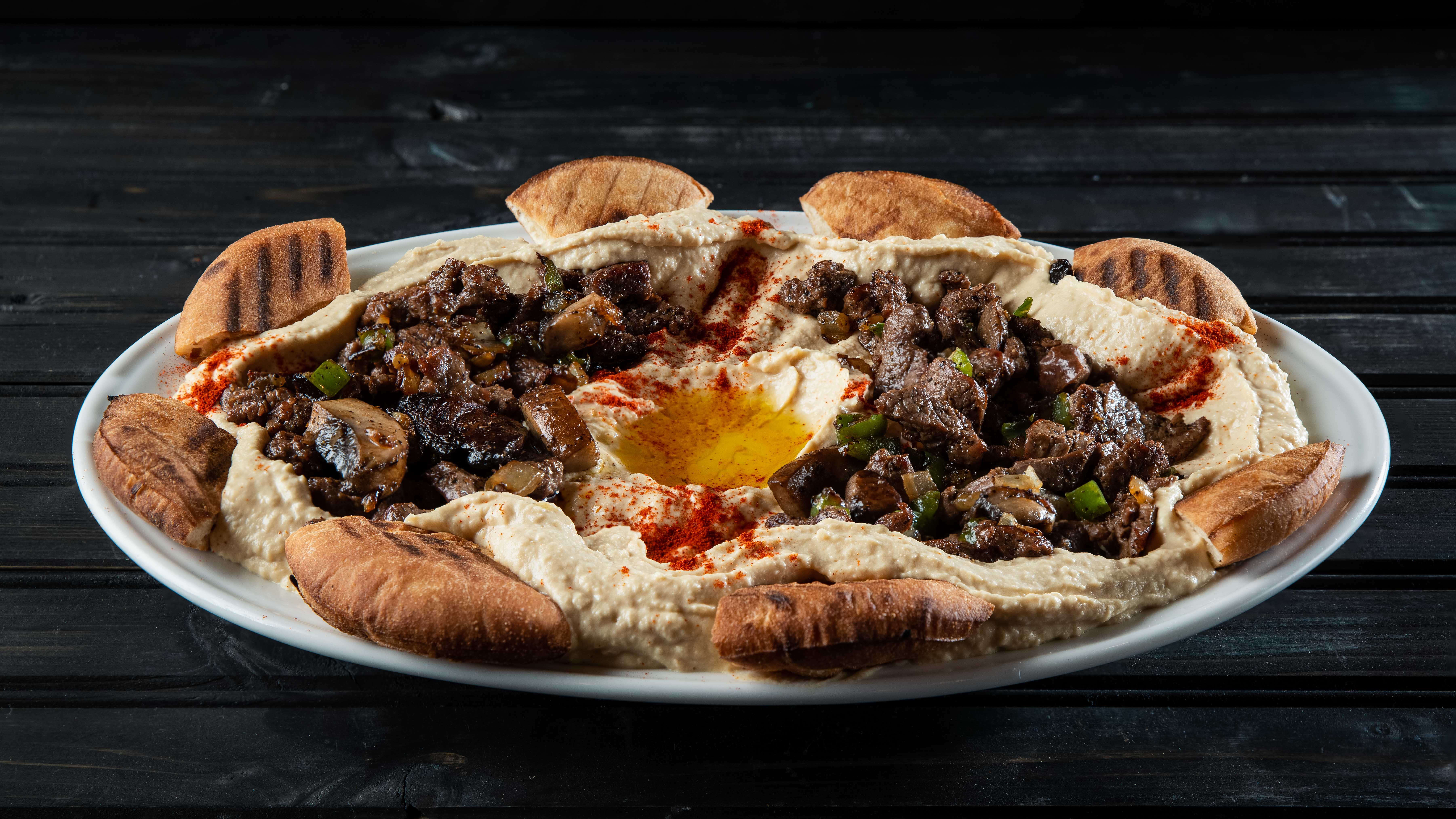 Order Hommous & Steak food online from La Bistro store, Canton on bringmethat.com