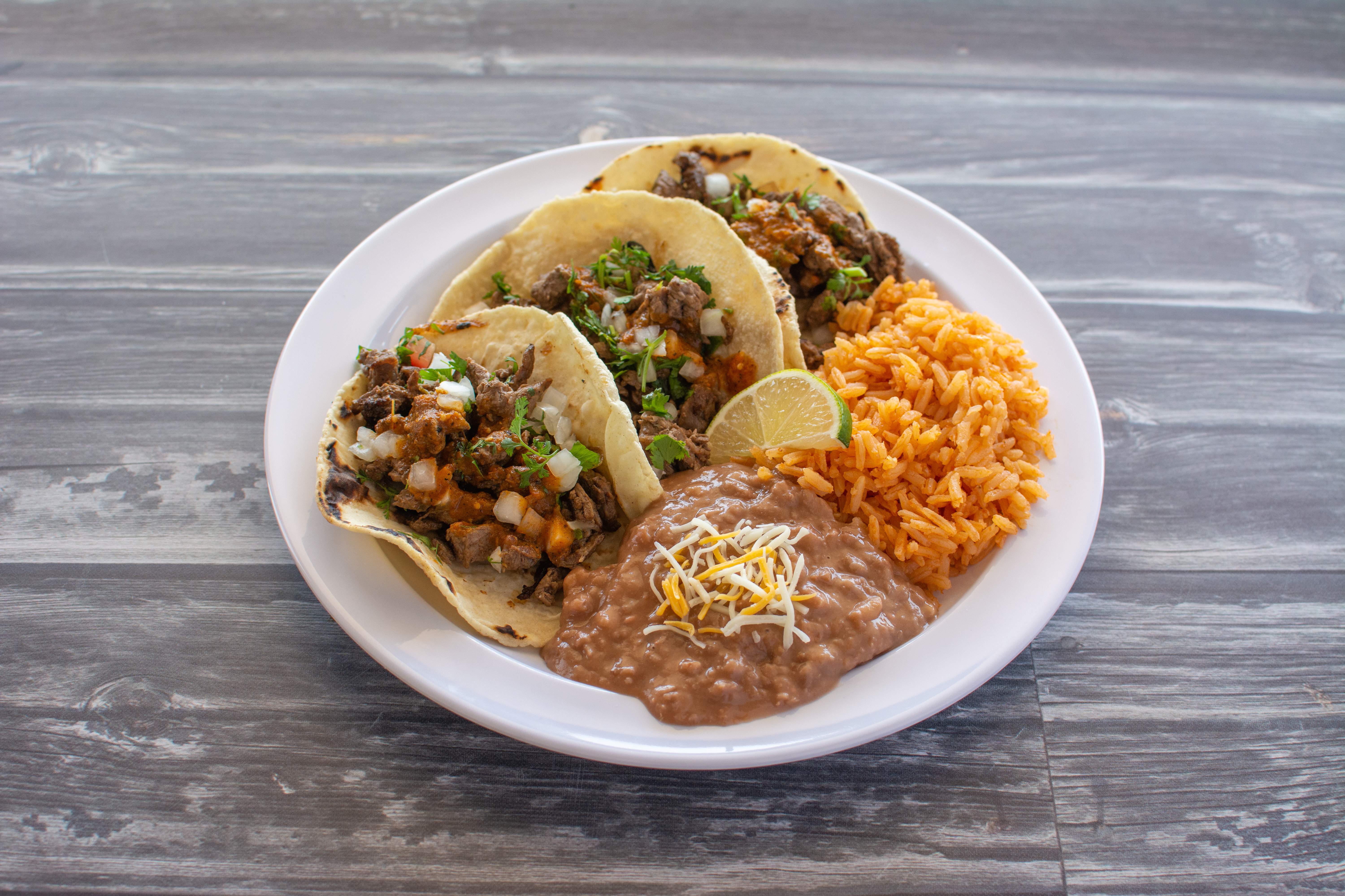 Order Carne Asada Tacos Suaves food online from Los Compadres Taqueria store, Long Beach on bringmethat.com