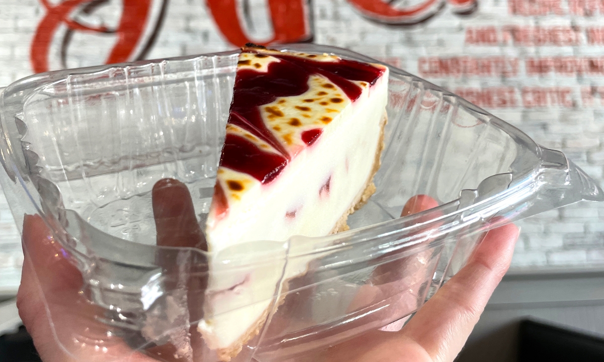 Order White Chocolate Raspberry Cheesecake food online from Gque Bbq store, Lone Tree on bringmethat.com