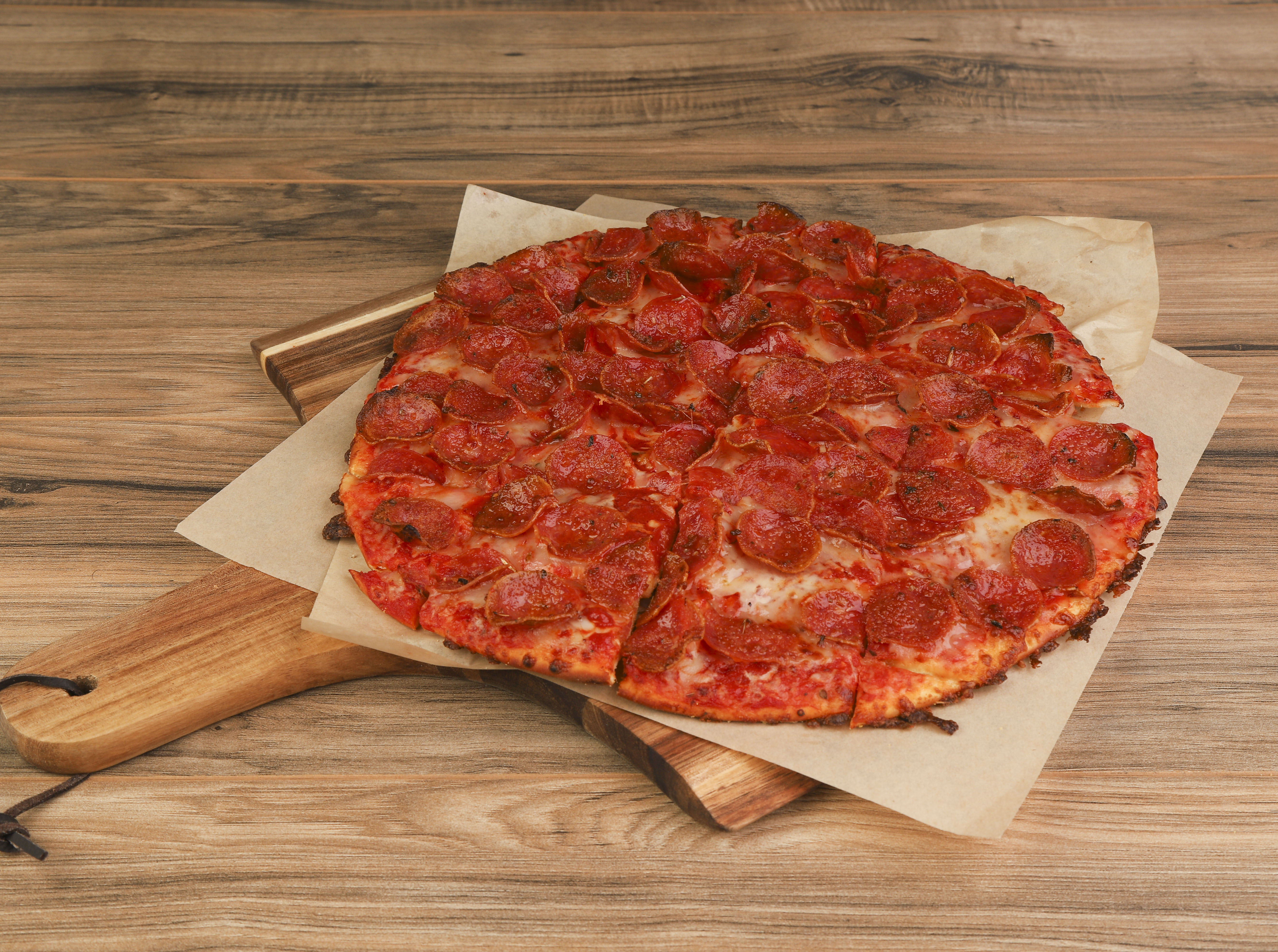 Order Pepperoni Pizza food online from Donatos store, Cincinnati on bringmethat.com