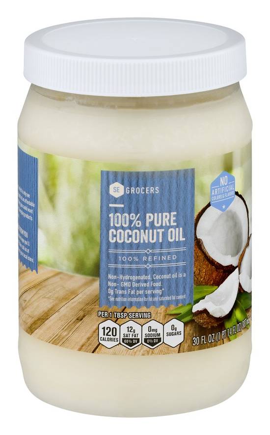 Order Se Grocers · 100% Pure Coconut Oil (30 oz) food online from Harveys Supermarket store, Americus on bringmethat.com