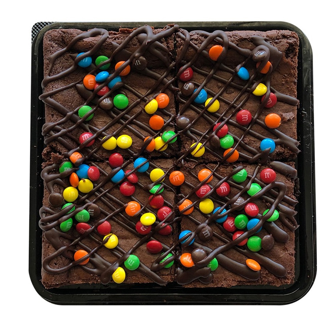 Order Hand Crafted M&m Topped Fudge Brownies, 4 Ct. food online from Save Mart Supermarket store, Fresno on bringmethat.com