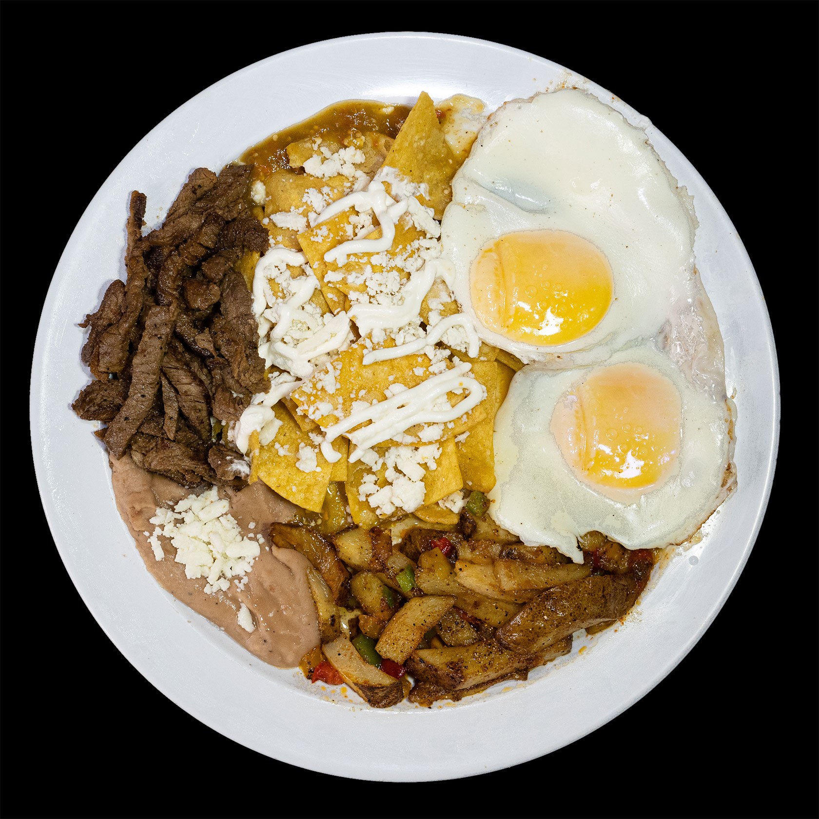Order Chilaquiles food online from Bigotes Street Tacos store, The Woodlands on bringmethat.com