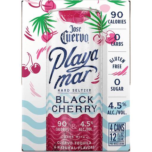 Order Jose Cuervo Playamar Black Cherry Tequila (4PK 355 ML) 133224 food online from Bevmo! store, Pleasanton on bringmethat.com