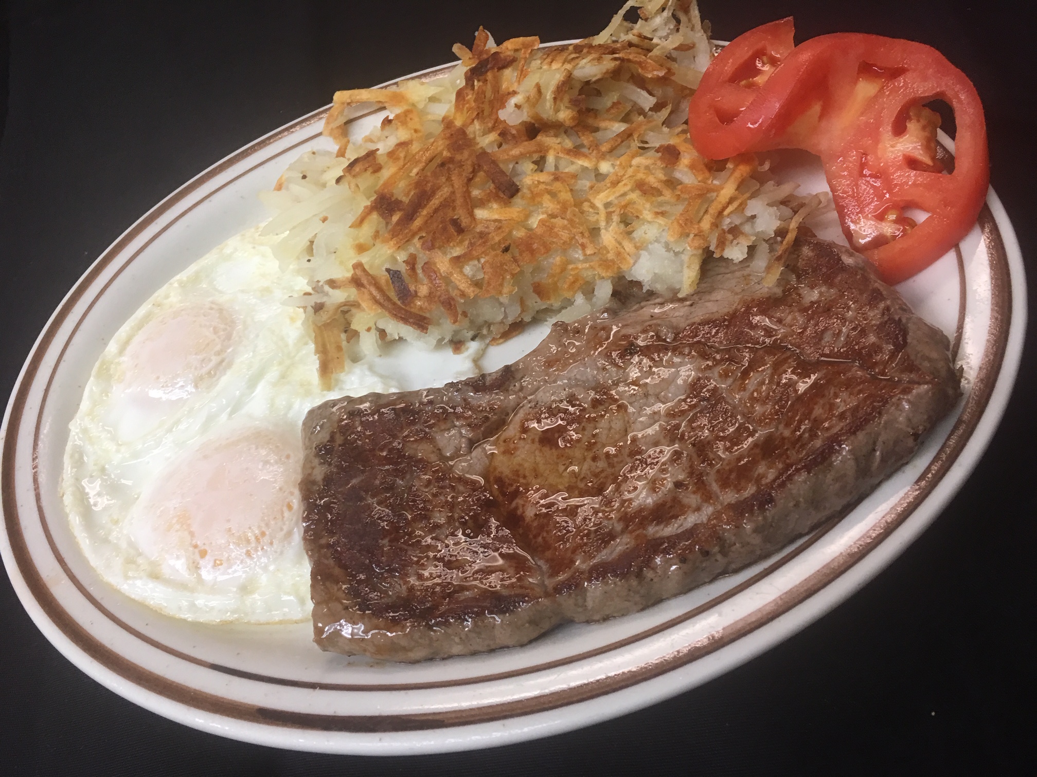 Order Sirloin Steak and Eggs food online from Boulevard Diner store, Bartlesville on bringmethat.com
