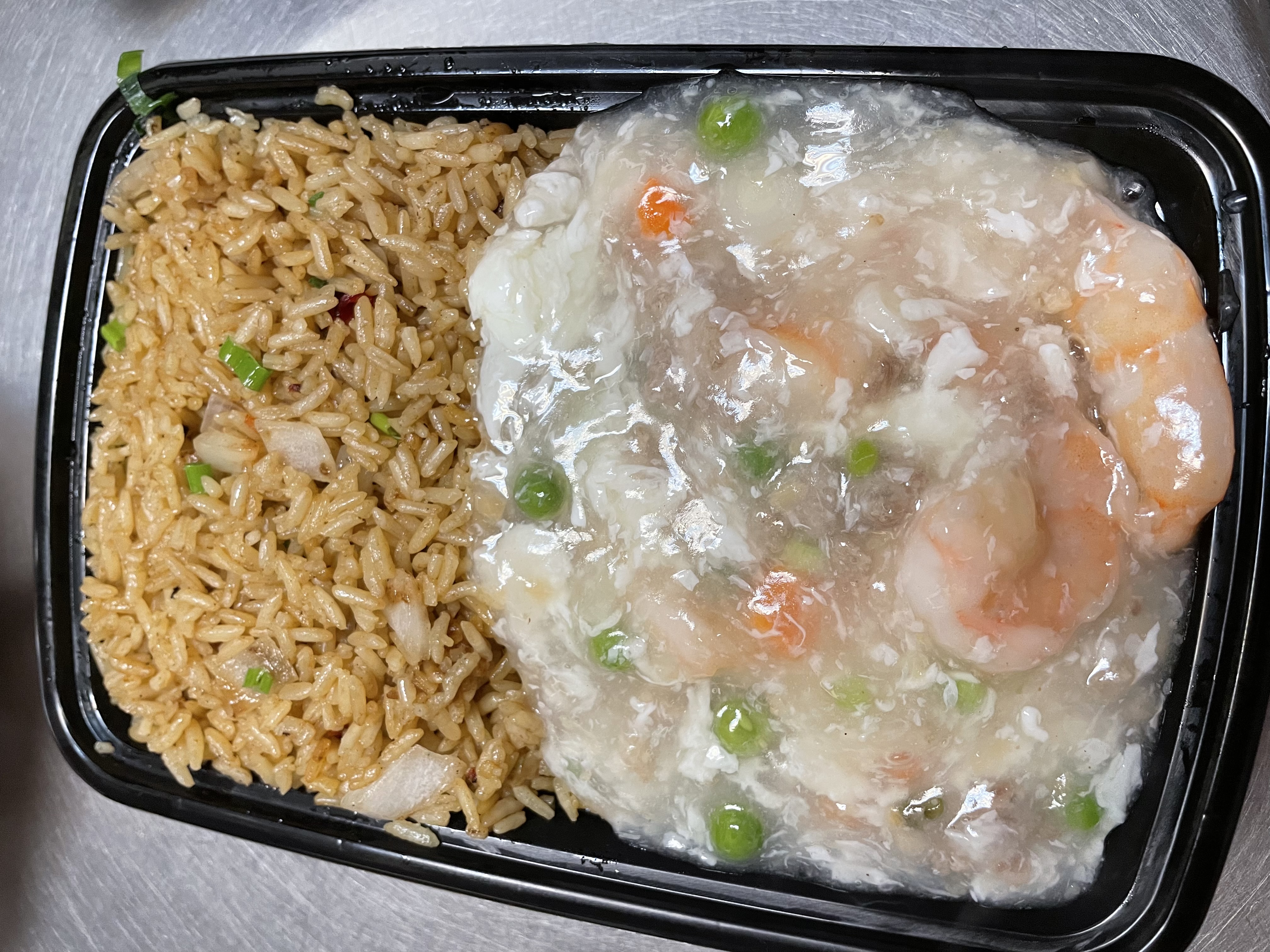 Order C7. Shrimp with Lobster Sauce Combination Platter food online from Great Wall store, Blauvelt on bringmethat.com