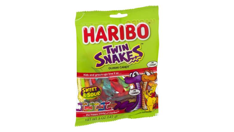 Order Haribo Twin Snakes Sweet & Sour Gummi Candies 5 Oz food online from Valero Food Mart store, Murrayville on bringmethat.com