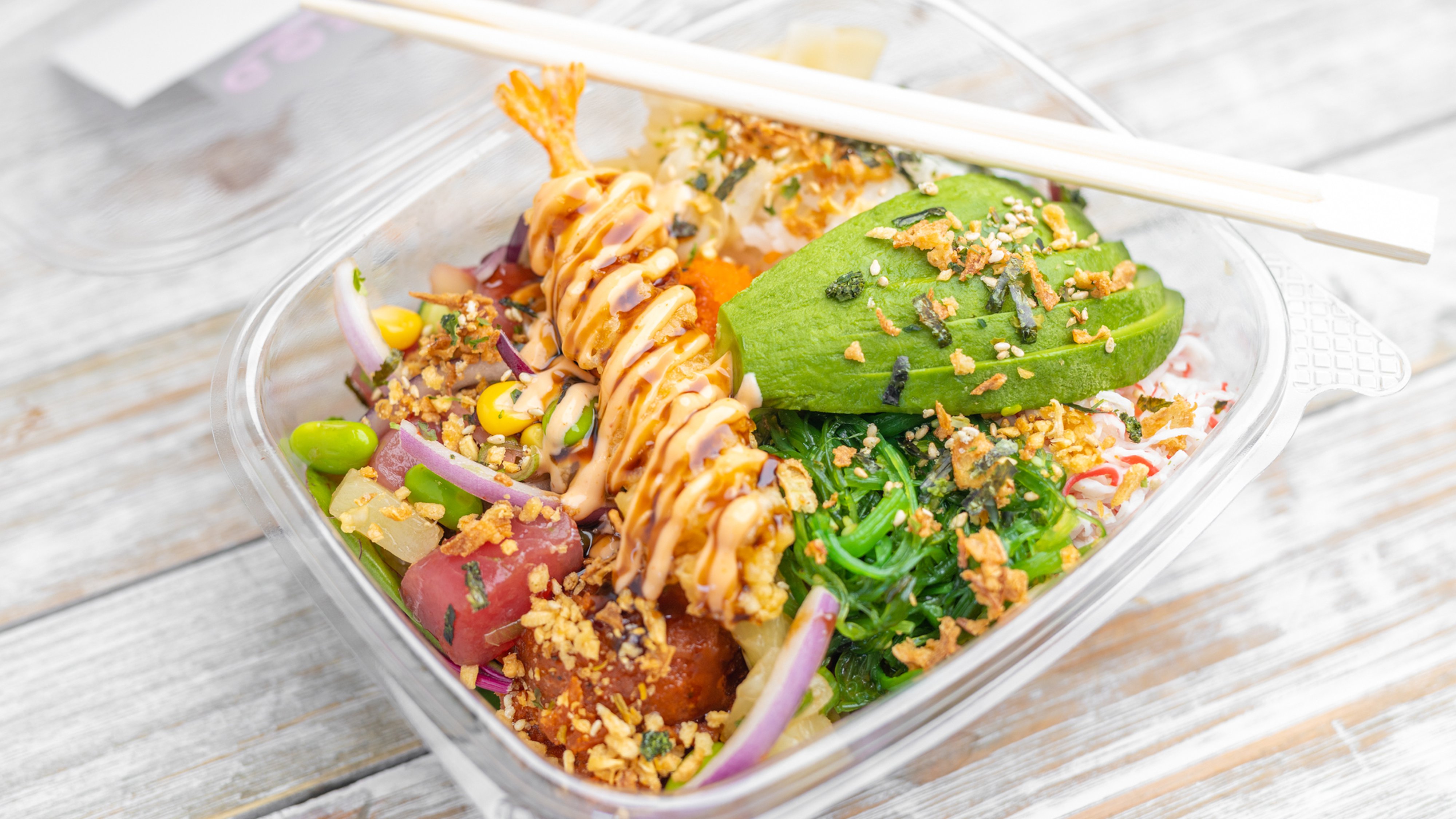 Order Poke Bowl with 4 Proteins food online from Gosan Poke&Roll store, Chandler on bringmethat.com