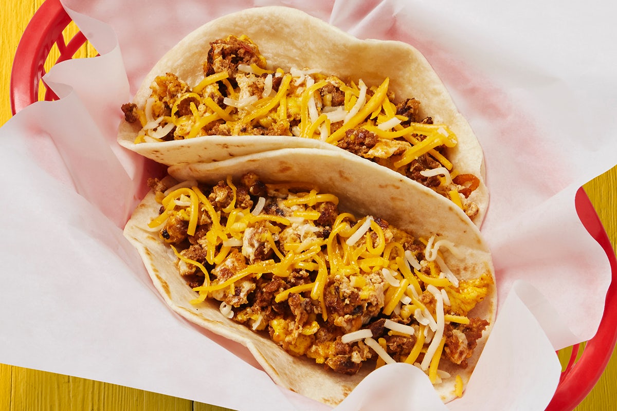 Order Chorizo, Egg, & Cheese Taco food online from Fuzzy's Taco Shop store, Southlake on bringmethat.com