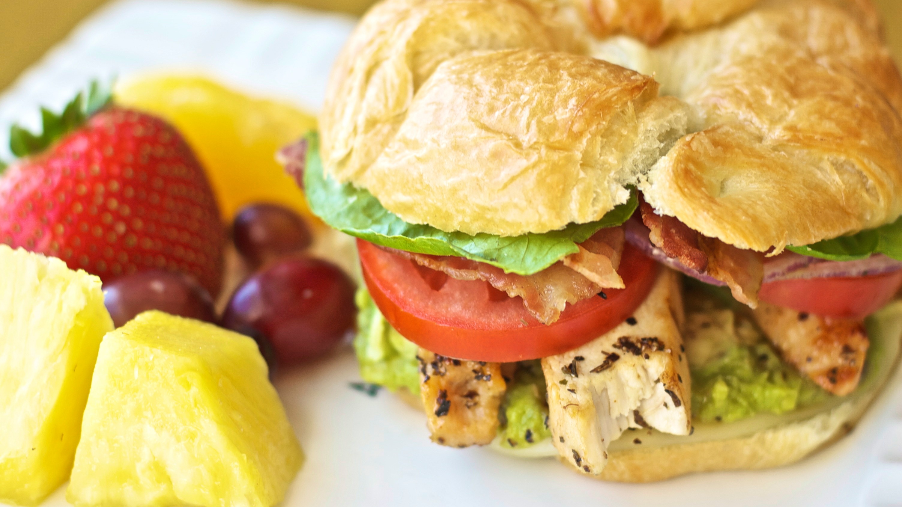 Order Chicken Avocado Croissant food online from All About Cha store, Edmond on bringmethat.com