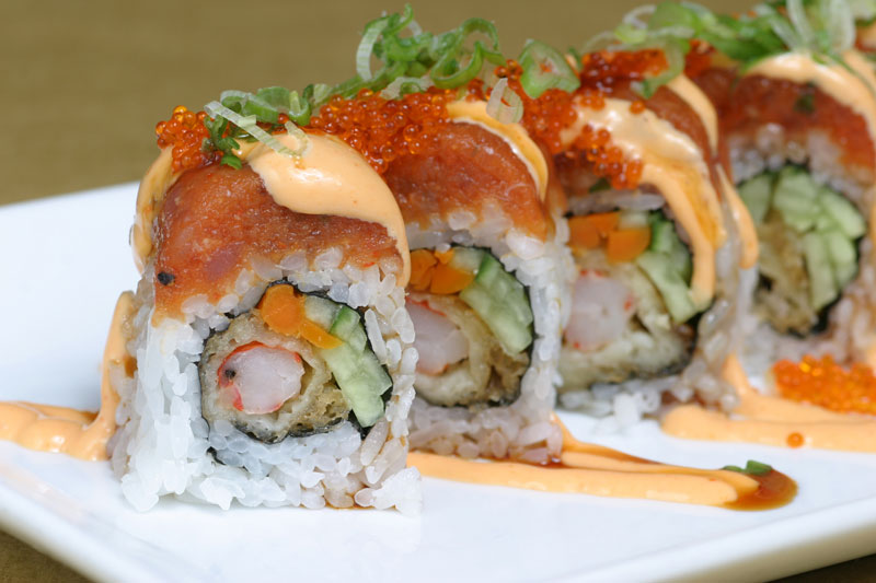 Order Red Dragon Roll food online from Kiraku Ramen & Sushi store, Gardena on bringmethat.com
