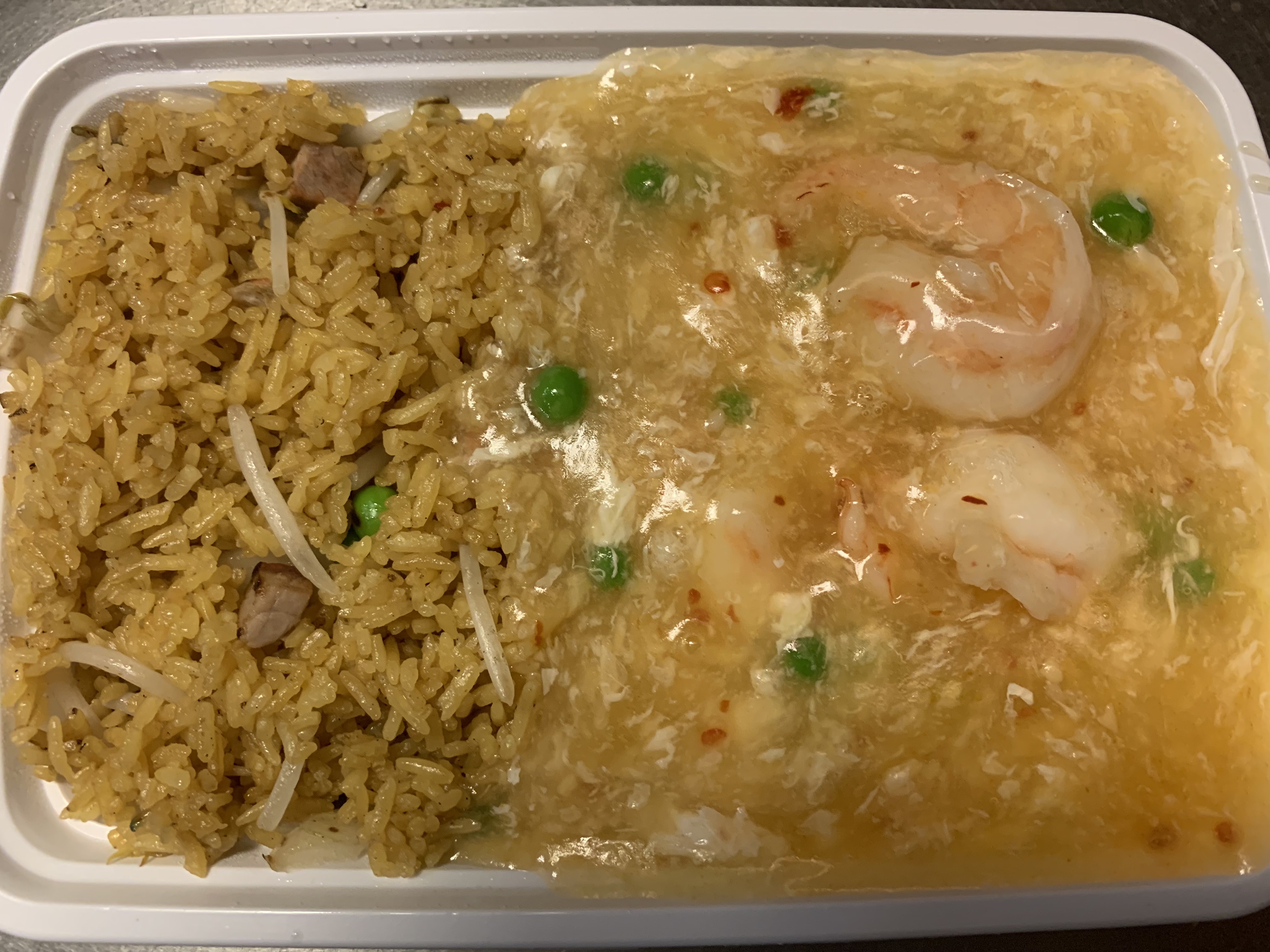 Order C6-虾龙糊康宝 / Shrimp with Lobster Sauce Combo Platter food online from China King store, Lansdale on bringmethat.com
