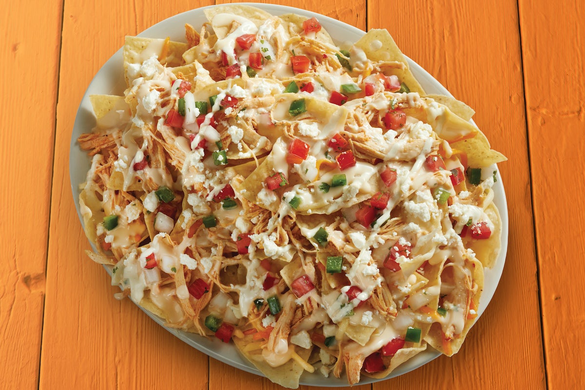Order Shredded Chicken Nachos food online from Fuzzy Taco Shop store, Rogers on bringmethat.com