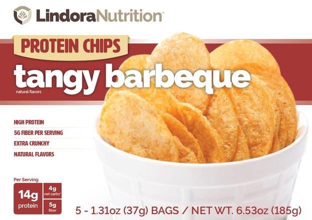 Order Lindora Nutrition Tangy Barbecue Protein Chips (1.31 oz x 5 ct) food online from Rite Aid store, Lemon Grove on bringmethat.com