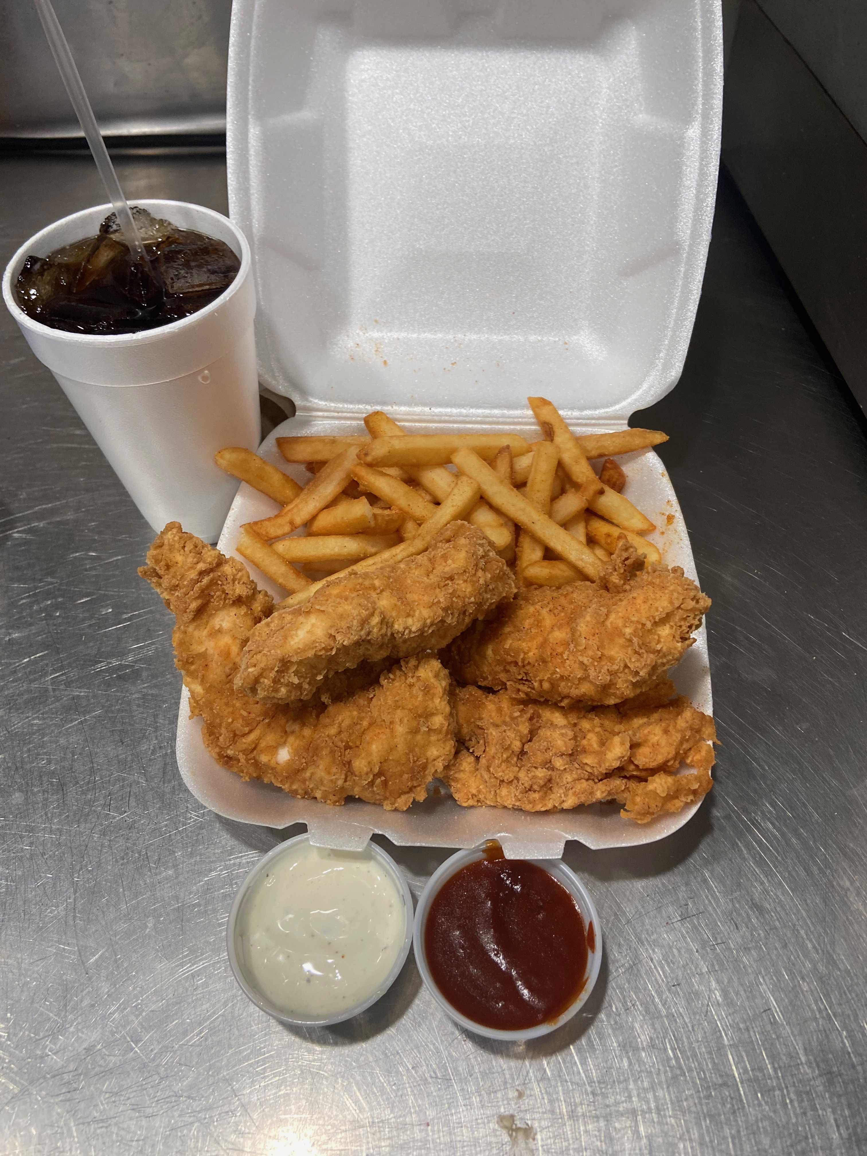 Order **NEW! Chicken Tender Special (4 Piece) food online from Burgers and More store, Alhambra on bringmethat.com