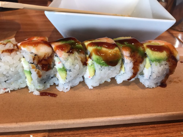 Order T14. Shrimp Killer Roll food online from Ami Sushi store, Westwood on bringmethat.com