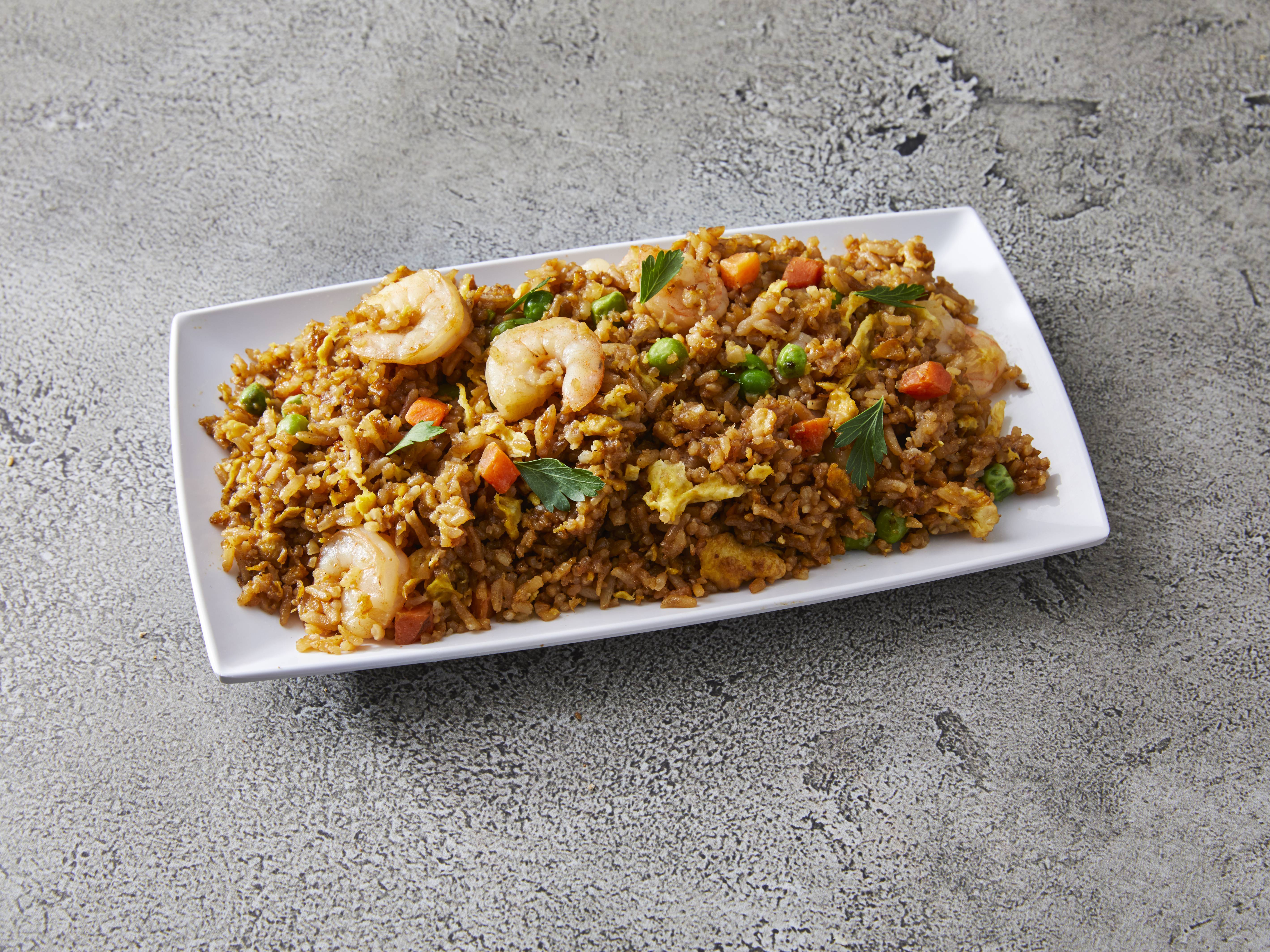 Order F4. Fried Rice with Shrimp food online from Rainbow Garden Chinese Restaurant - Champaign store, Champaign on bringmethat.com
