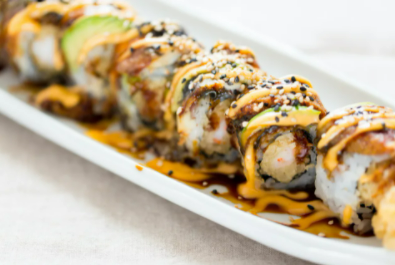 Order R20. Crazy Dragon Roll food online from Sushitoo Express store, Gibsonia on bringmethat.com