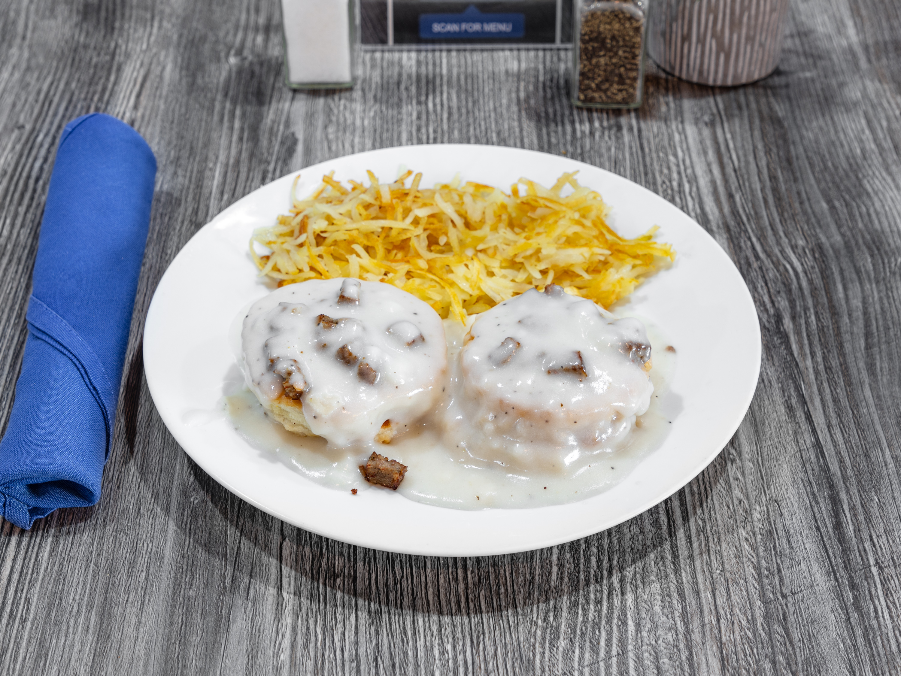 Order Biscuits and Sausage Gravy food online from Mimi's Star Cafè store, Dallas on bringmethat.com