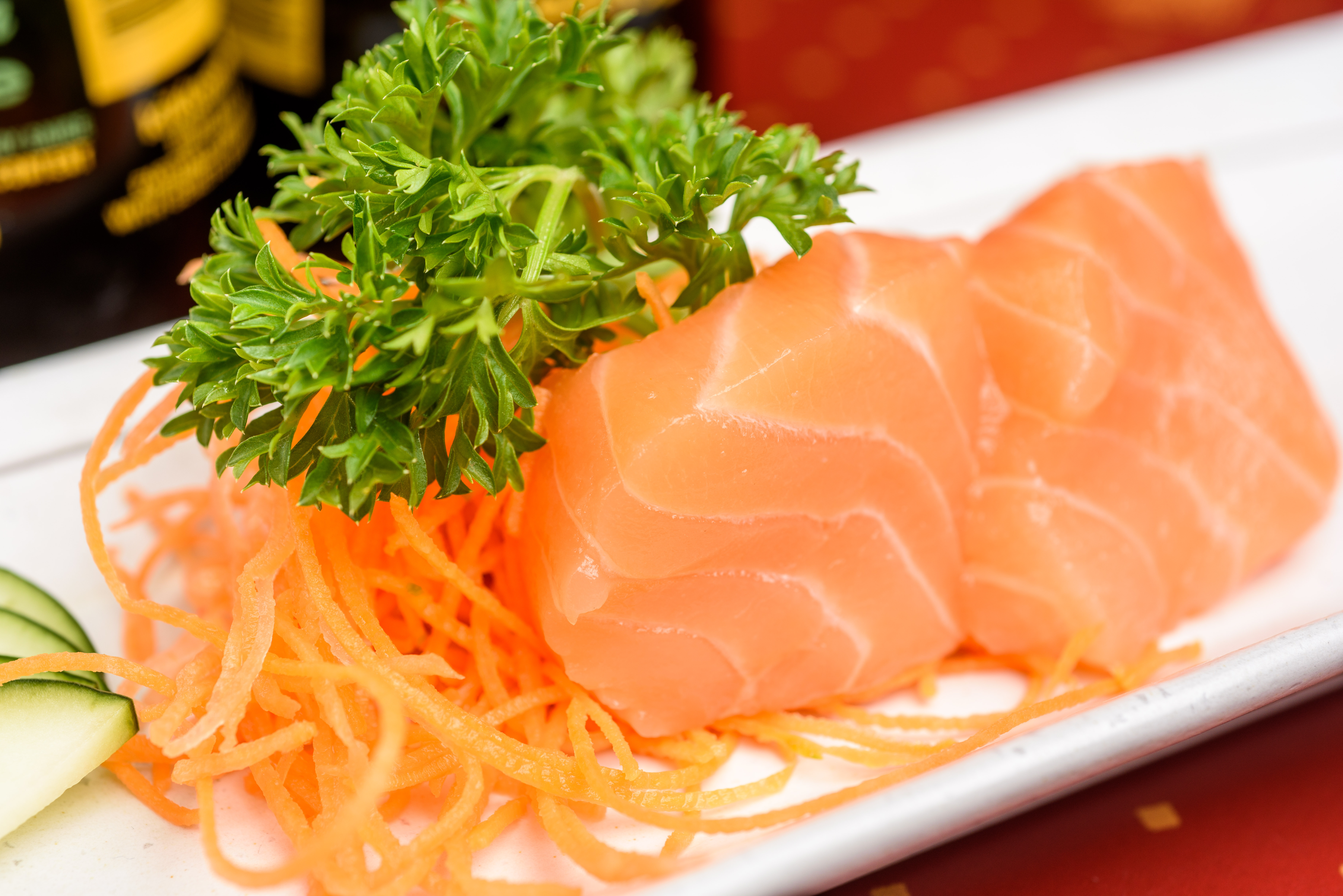 Order 2 Pieces Salmon Sashimi food online from Ling Sushi store, Topeka on bringmethat.com