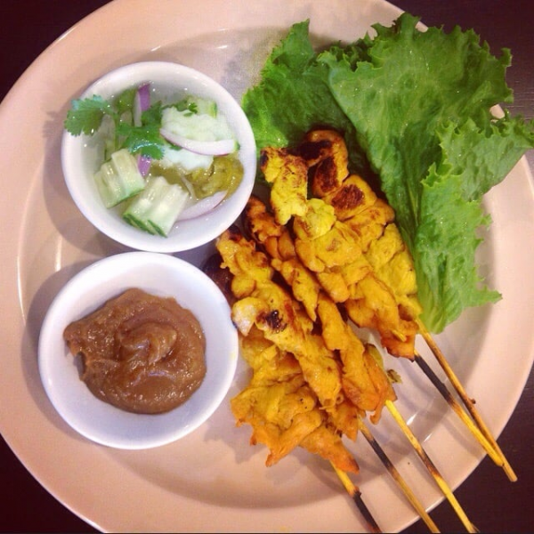 Order Chicken Satay on a Stick food online from Thai Noodles store, Simi Valley on bringmethat.com
