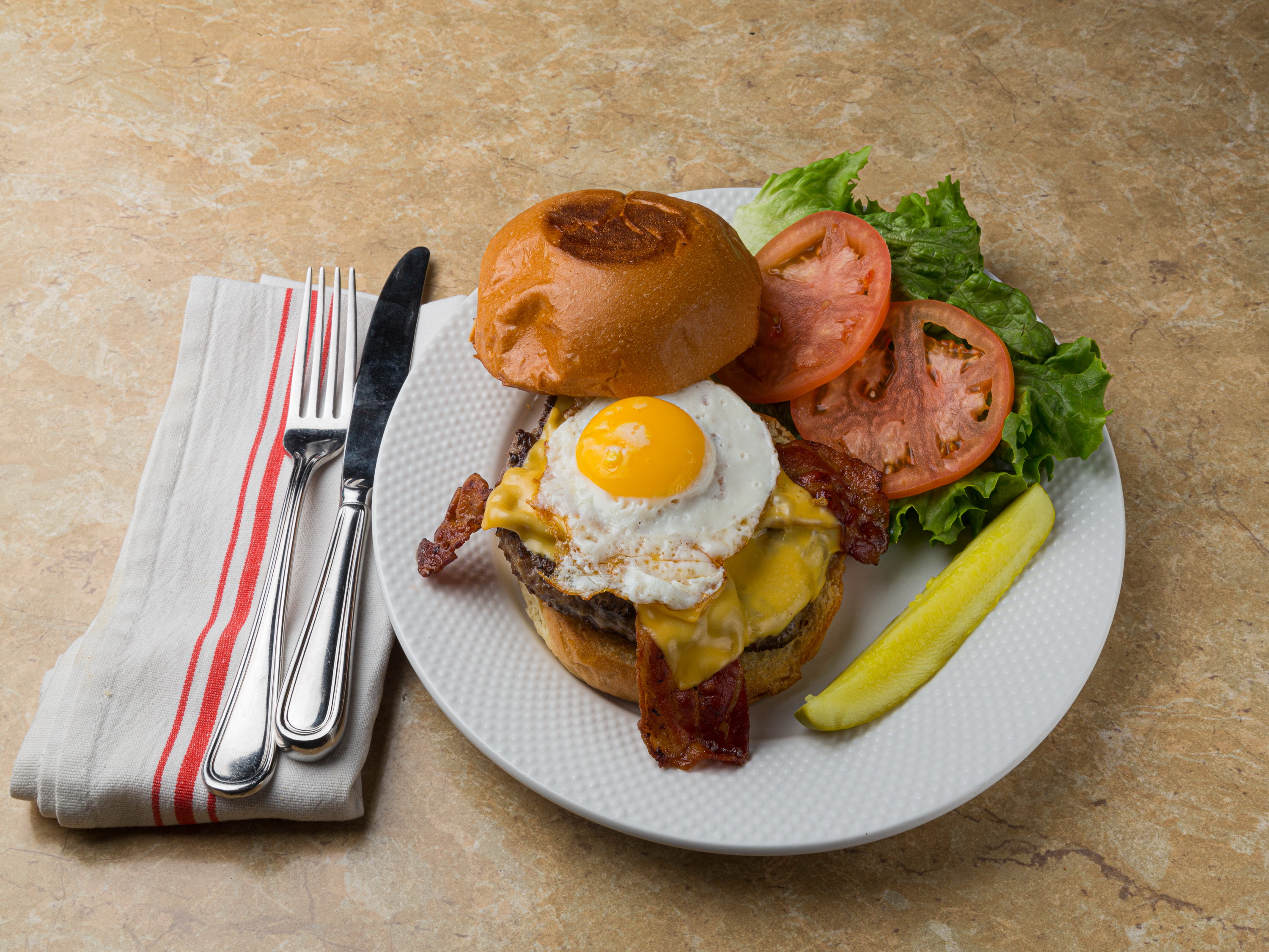 Order Bacon egg and cheese burger food online from Eggty 8 Cafe store, Fort Lee on bringmethat.com