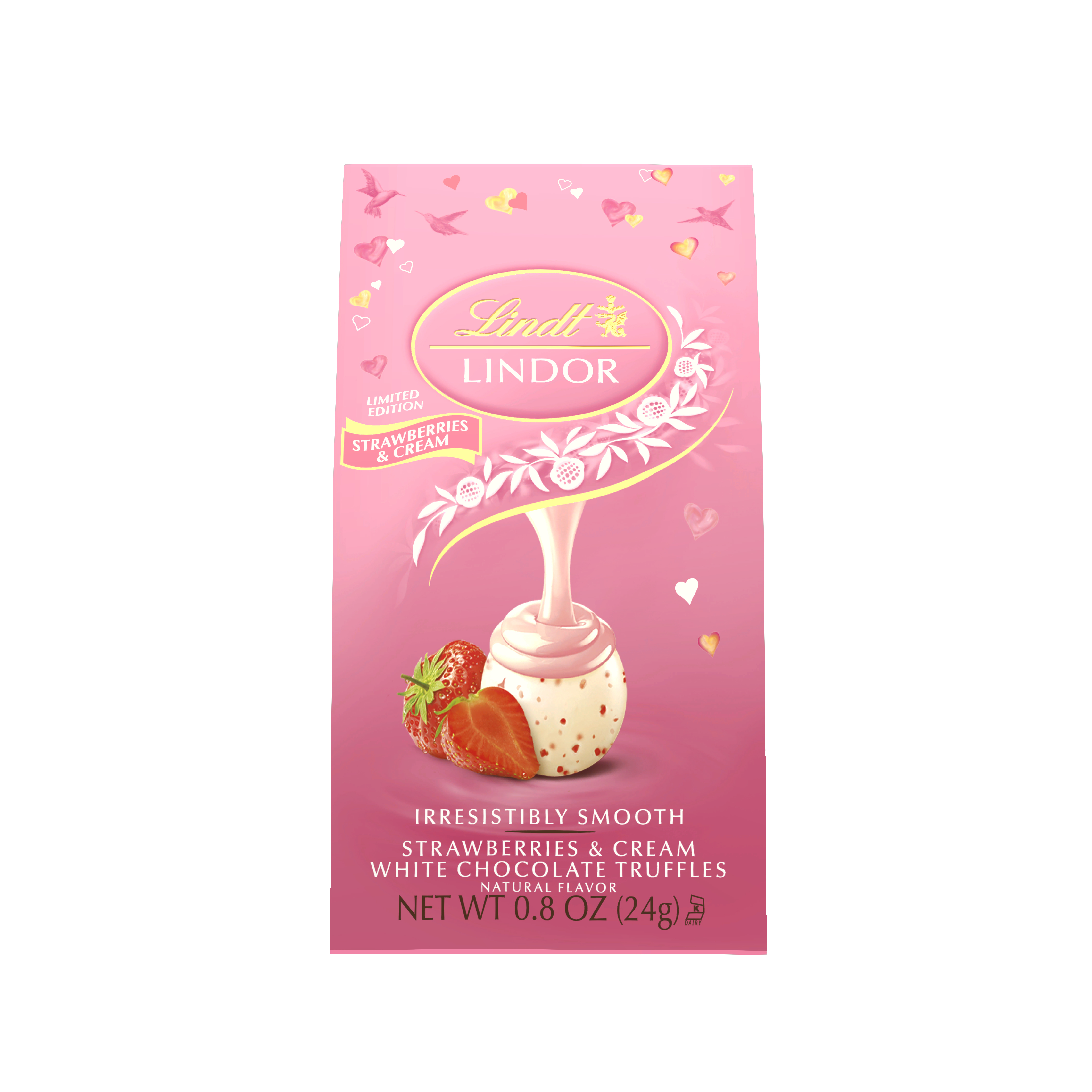 Order Lindor Valentine's Day White Chocolate Truffles, Strawberries & Cream  - 0.8 oz food online from Rite Aid store, MILLER PLACE on bringmethat.com
