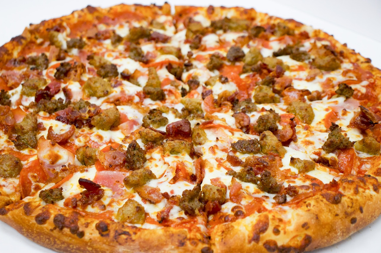 Order Meat Lovers Pizza food online from Chanello's Pizza store, Virginia Beach on bringmethat.com