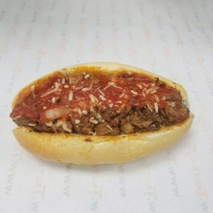 Order 8" Pizza Cheesesteak food online from Taste of Philly store, Fort Collins on bringmethat.com