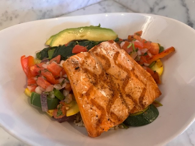 Order Power Bowl Salmon food online from Sharky Woodfired Mexican Grill store, Beverley Hills on bringmethat.com
