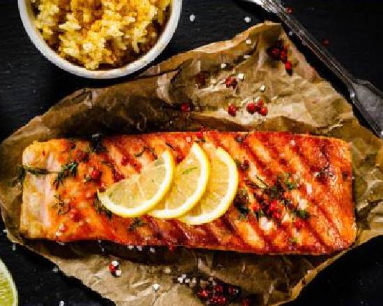 Order Grilled Salmon  food online from Layali Restaurant store, Pittsburgh on bringmethat.com