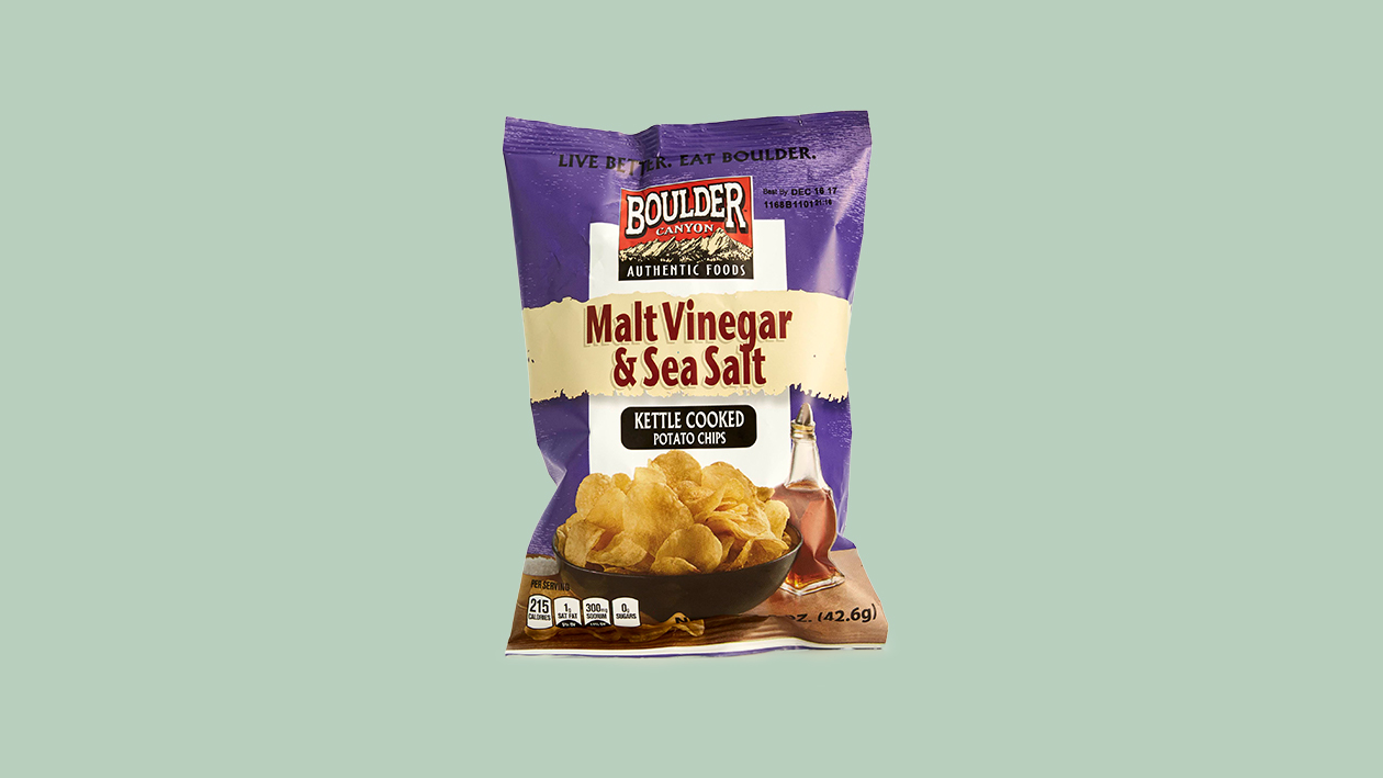 Order Boulder Canyon Potato Chips - Salt & Vinegar food online from Chop’T Creative Salad Co store, Rockville on bringmethat.com
