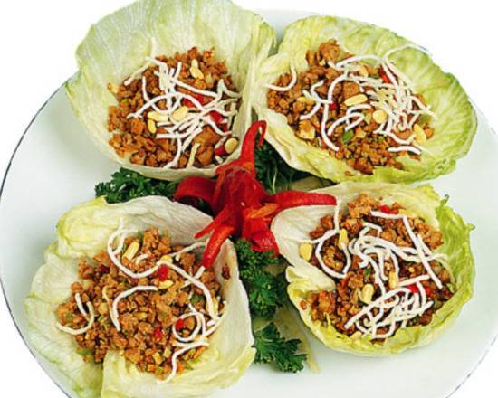 Order Minced Chicken in Lettuce Cup (4pcs) food online from China Garden Restaurant store, Los Angeles on bringmethat.com