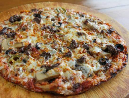 Order Philly Cheese Steak Pizza food online from John Pizza Den store, Nashville on bringmethat.com