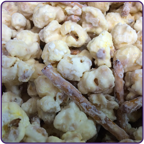 Order White Chocolate Pretzel Popcorn food online from Jazzy Gourmet Popcorn store, Eagle River on bringmethat.com