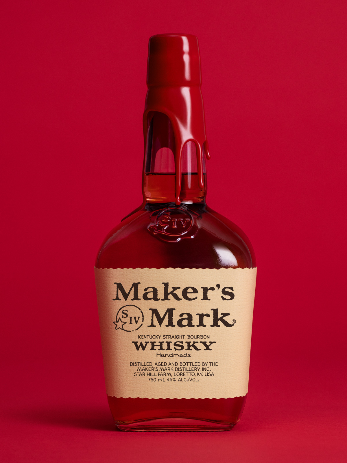 Order Maker's Mark Bourbon Whisky 750ml food online from Divine Wine and Spirits store, San Diego on bringmethat.com