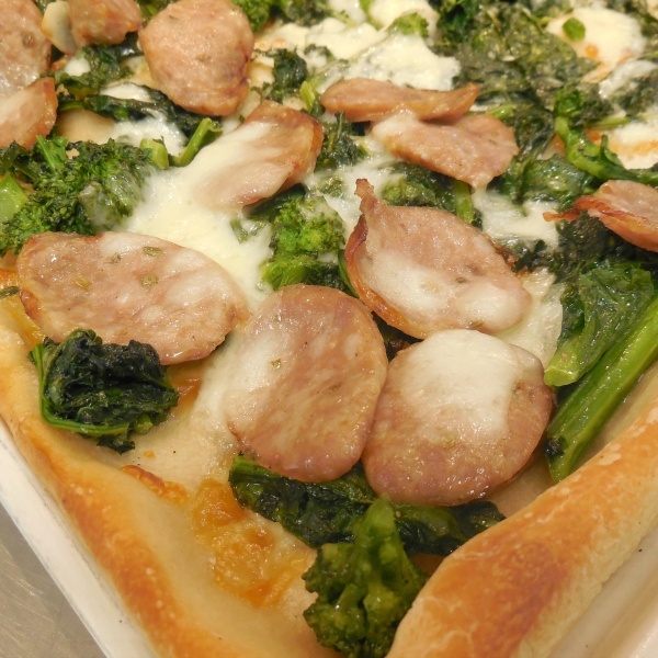 Order Broccoli Rabe and Sausage Pan Pizza food online from Planet Pizza store, Greenwich on bringmethat.com