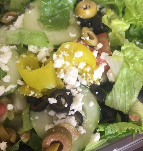 Order Greek Salad food online from Demo Pizzeria & Deli store, Raleigh on bringmethat.com