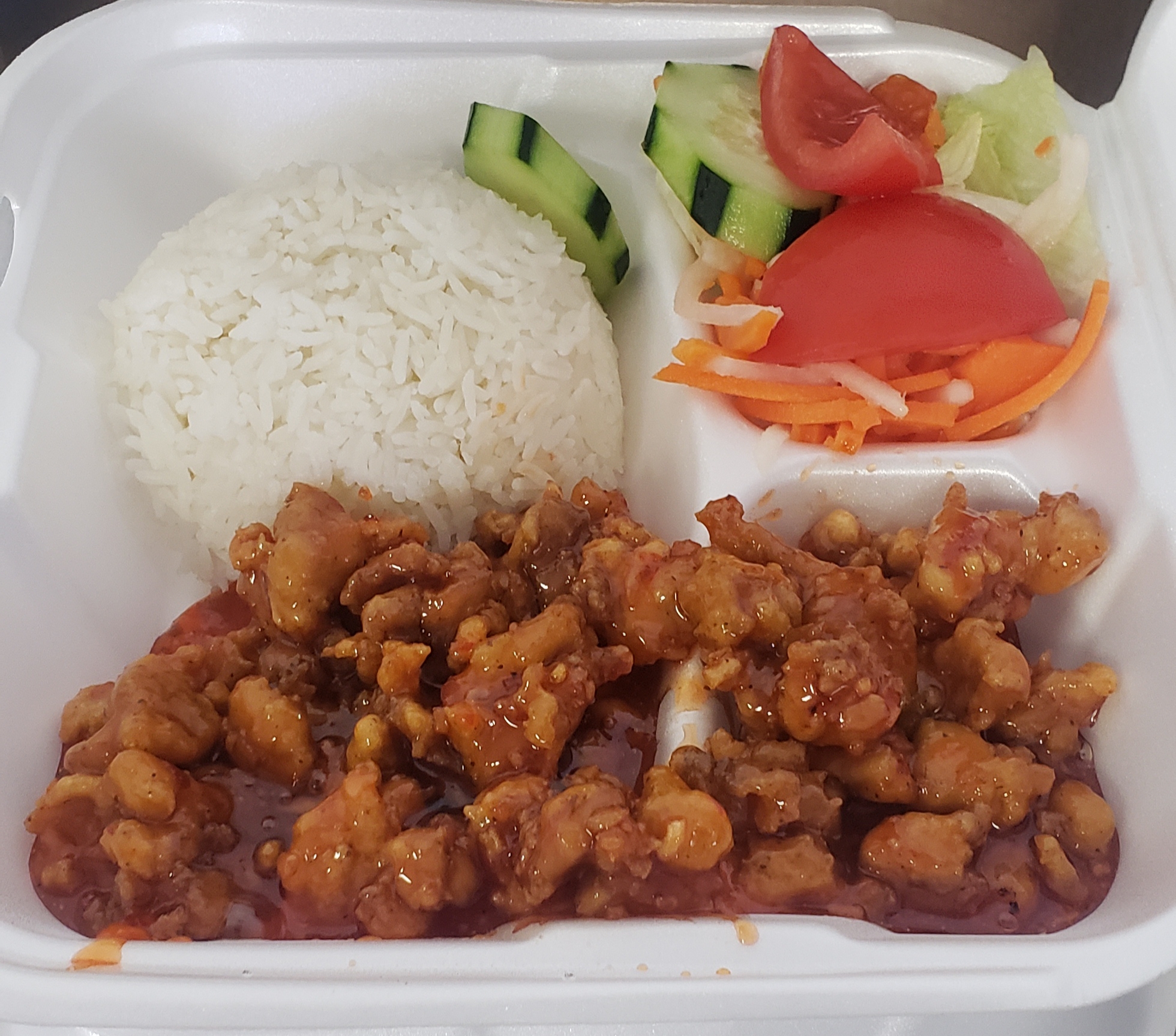 Order R10. Orange Chicken food online from I Love Pho Menudo And Taco store, Fresno on bringmethat.com