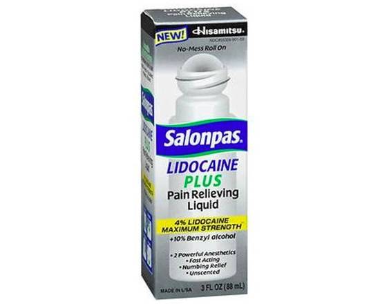 Order Salonpas Lidocaine Plus Pain Relieving Liquid 3 oz food online from McLean Ave Pharmacy store, Yonkers on bringmethat.com
