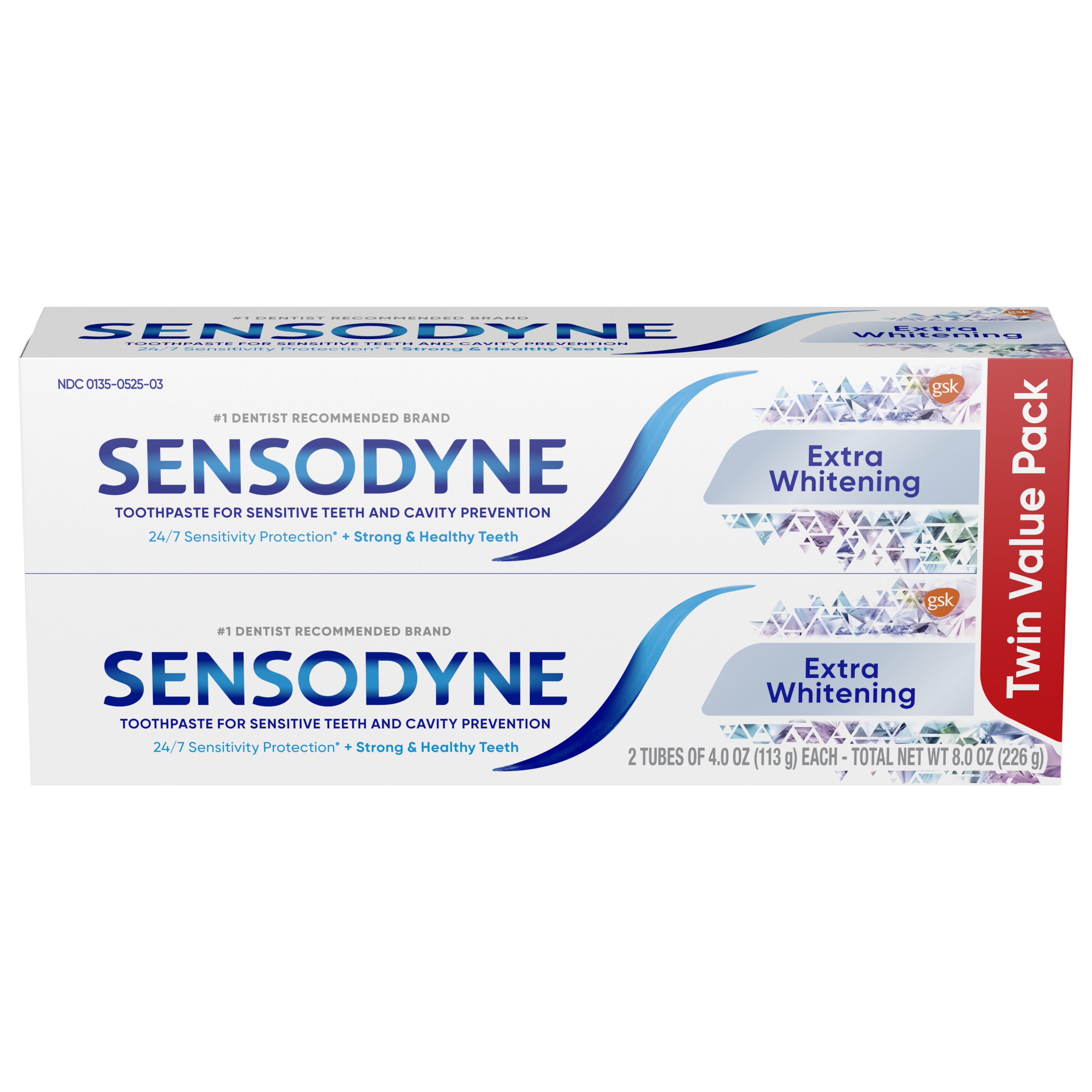 Order Sensodyne Extra Whitening Sensitive Teeth Whitening Toothpaste - 4 oz, 2 pk food online from Rite Aid store, MILLER PLACE on bringmethat.com