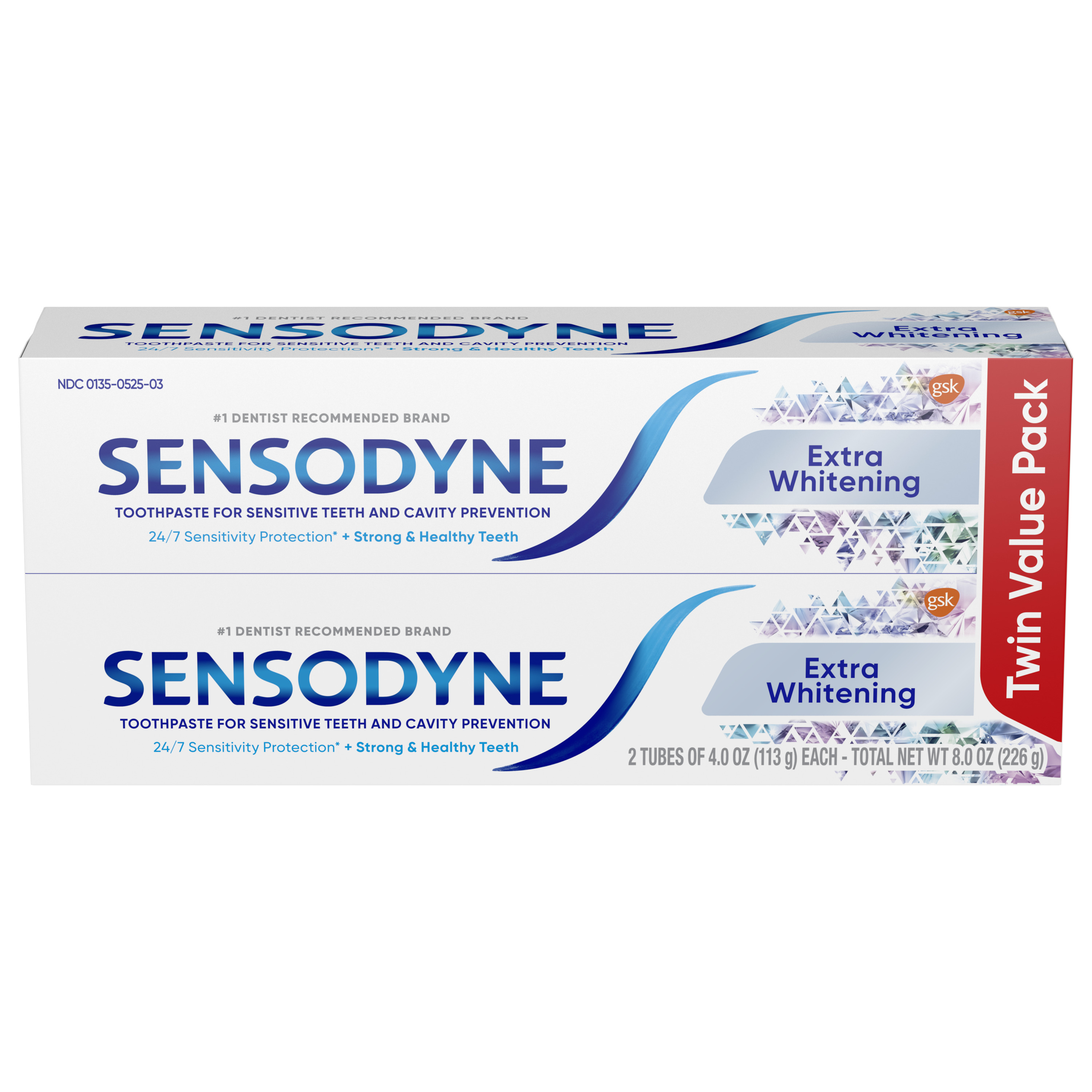 Order Sensodyne Extra Whitening Sensitive Teeth Whitening Toothpaste - 4 oz, 2 pk food online from Rite Aid store, ELMIRA on bringmethat.com