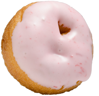 Order Strawberry Frosted Donut food online from Peace, Love & Little Donuts store, Fort Collins on bringmethat.com