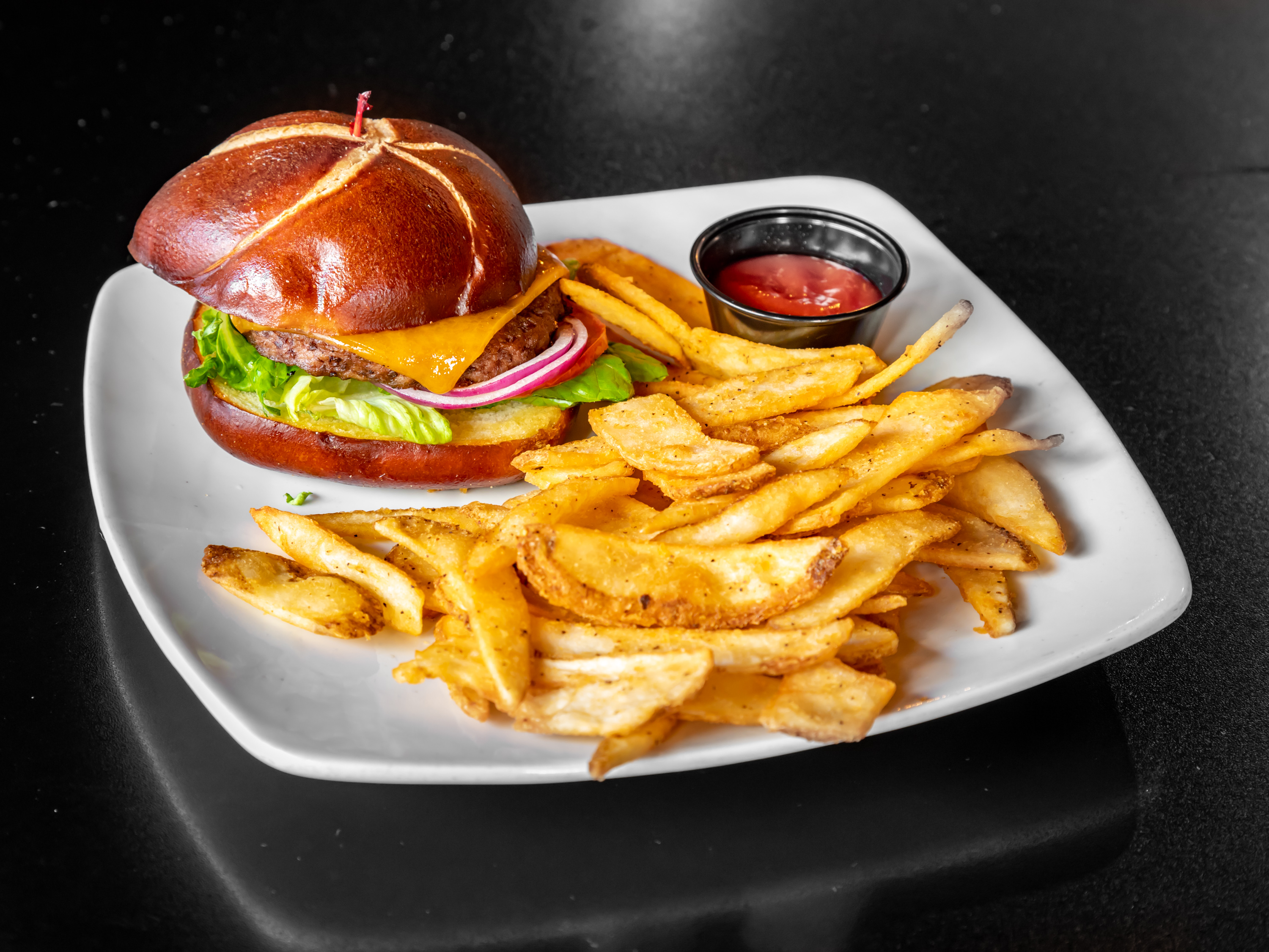 Order 100% Angus Burger food online from The Block Bistro And Grill store, Indianapolis on bringmethat.com