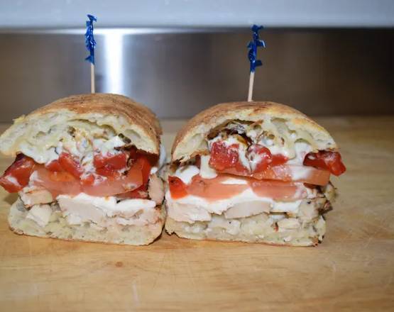 Order Chicken Caprese Panini food online from Cuzino Family Kitchen store, Bear on bringmethat.com