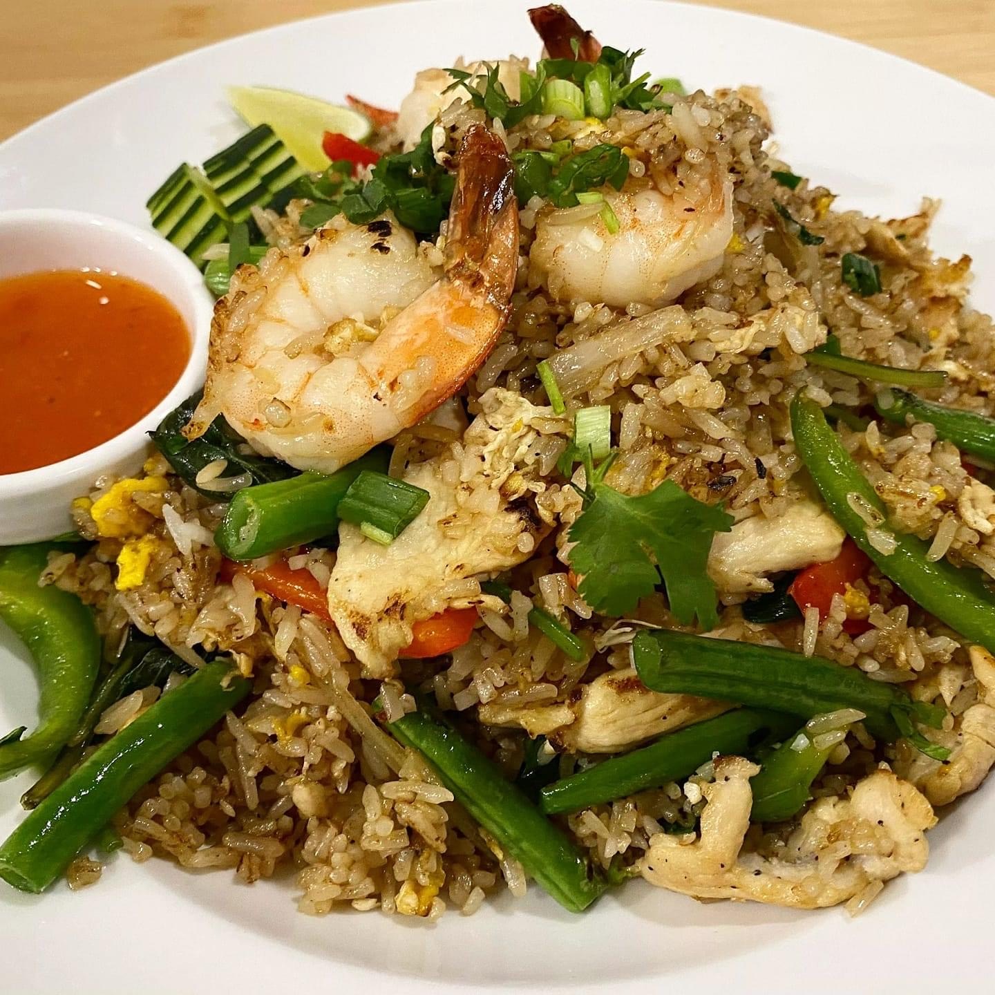 Order Basil Fried Rice food online from Rice and Spice Thai Street Food store, Charlotte on bringmethat.com