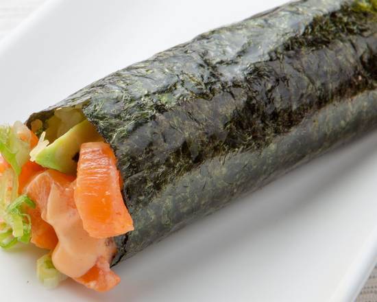 Order Spicy Salmon Hand Roll food online from Wokcano store, Los Angeles on bringmethat.com