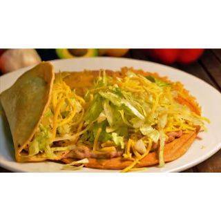 Order Beef Taco & Bean Tostada food online from Aliberto Jr Fresh Mexican Food store, Riverside on bringmethat.com