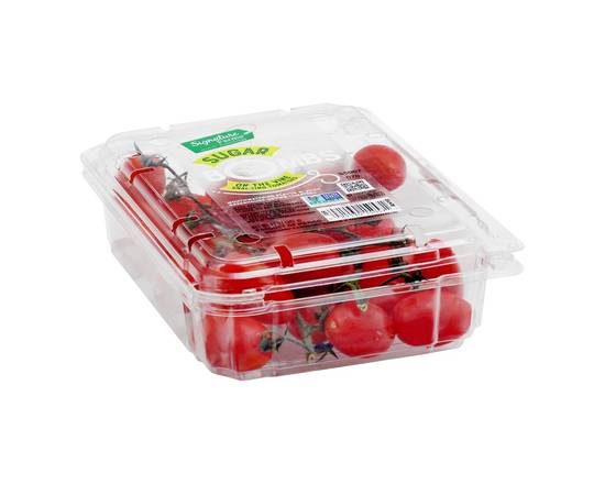 Order Signature Farms · Sugar Bombs on the Vine Snacking Tomatoes (12 oz) food online from Albertsons store, Hillsboro on bringmethat.com