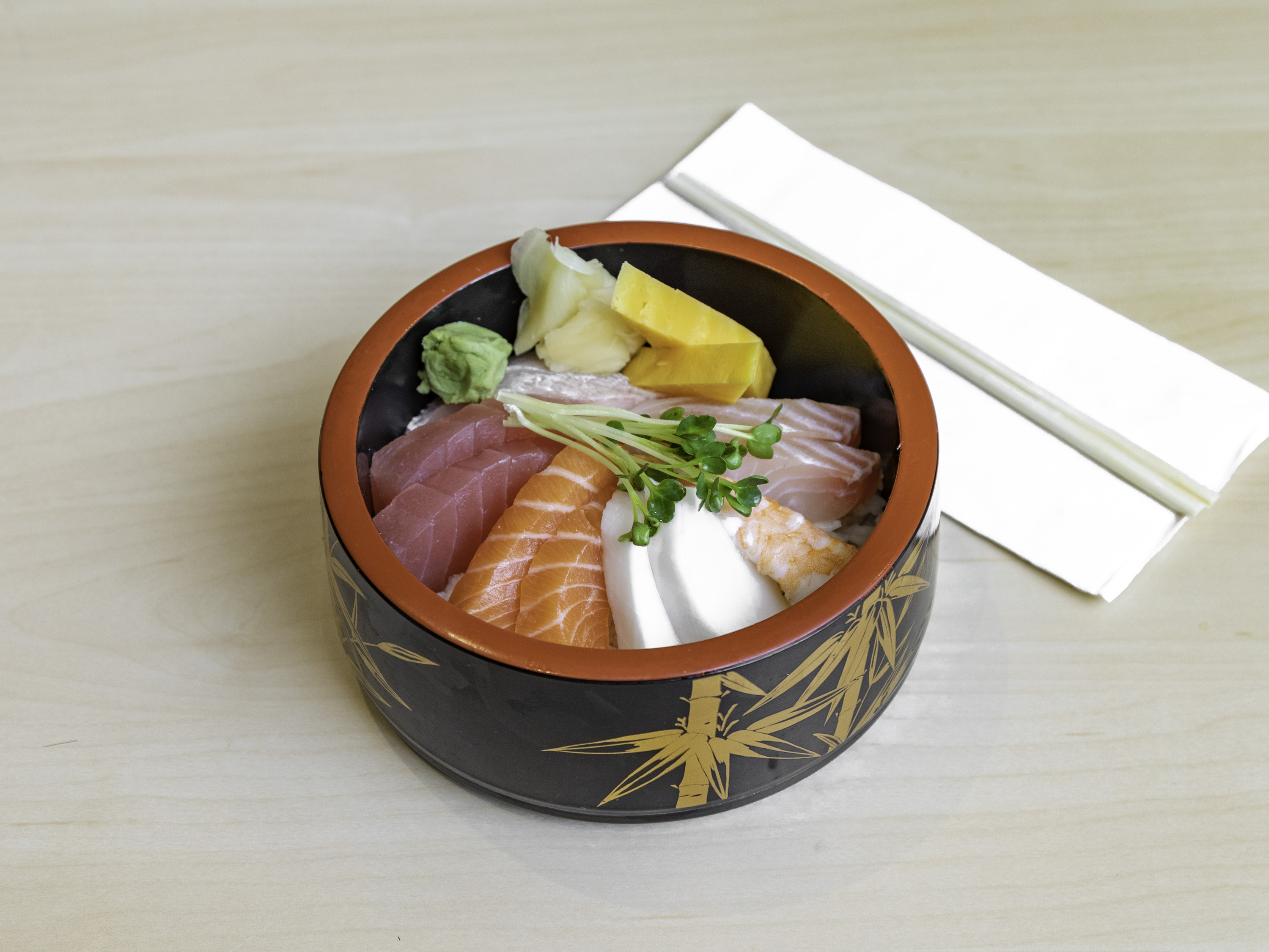 Order Sashimi Rice Bowl food online from Shiroi Sushi store, Glenview on bringmethat.com